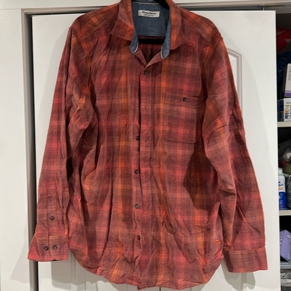 Tommy Bahama Coastline Cord Redwood Check New Red Sail List Size XLT corduroy - Picture 1 of 4